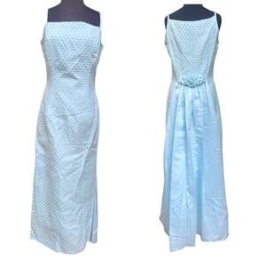 Vtg Jessica McClintock Gunne Sax Regency Quilted Rhinestone Fairy Maxi Dress M